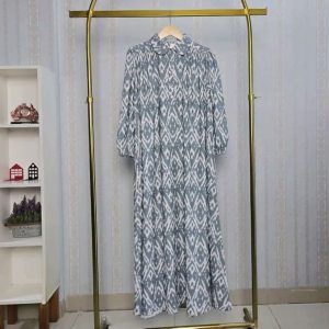 Midi Dress bahan Crespo print